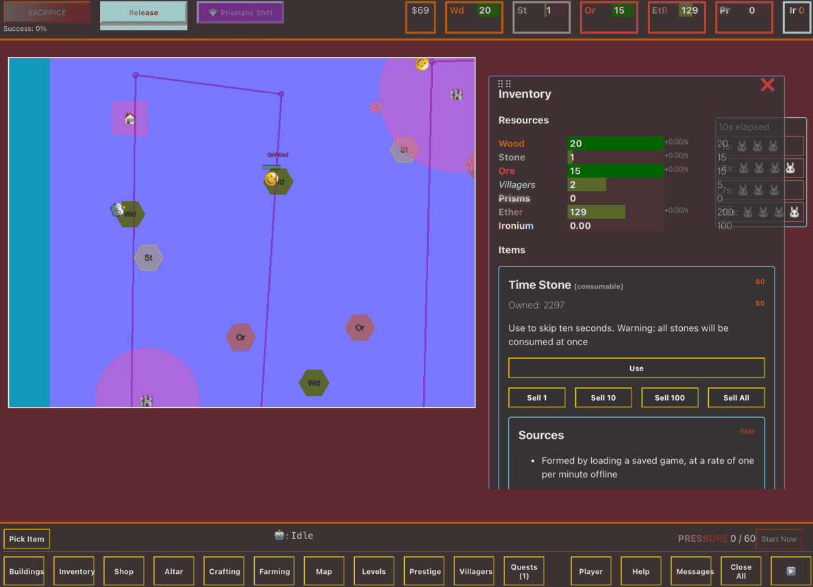An old game's UI
